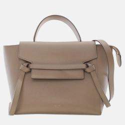 Pre Owned Celine Beige Micro Grained Calfskin Belt Bag