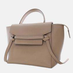 Pre Owned Celine Beige Micro Grained Calfskin Belt Bag