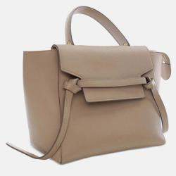Pre Owned Celine Beige Micro Grained Calfskin Belt Bag