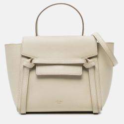 Pre Owned Celine Beige Nano Grained Calfskin Belt Bag