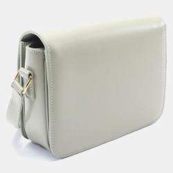 Pre Owned Celine Teen Triomphe Shoulder Bag Leather Green