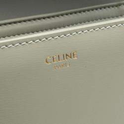 Pre Owned Celine Teen Triomphe Shoulder Bag Leather Green