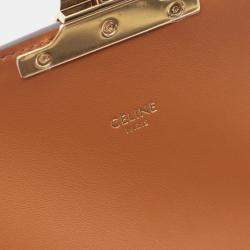 Pre Owned Celine Classic Triomphe Shoulder Bag Canvas Leather Beige Brown