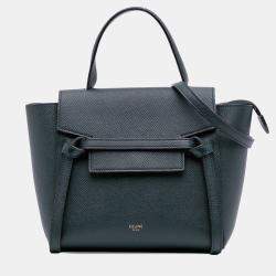 Pre Owned Celine Green Nano Grained Calfskin Belt Bag
