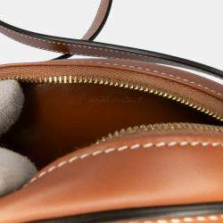Pre Owned Celine Brown Small Calfskin Cuir Triomphe Oval Crossbody