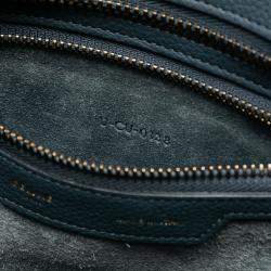 Pre Owned Celine Blue Micro Calfskin Luggage Tote