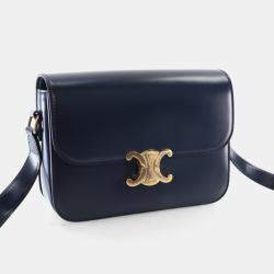 Pre Owned Celine Teen Shiny Calfskin Triomphe Bag