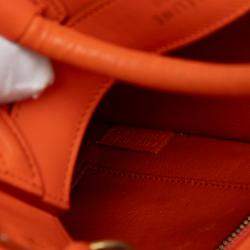 Pre Owned Celine Orange Nano Leather Luggage Tote