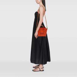 Pre Owned Celine Orange Nano Leather Luggage Tote