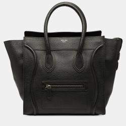 Pre Owned Celine Black Mini Luggage Leather Tote