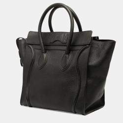 Pre Owned Celine Black Mini Luggage Leather Tote