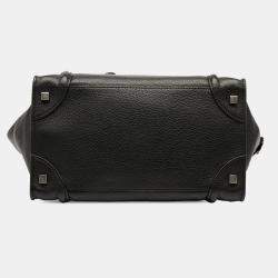 Pre Owned Celine Black Mini Luggage Leather Tote