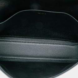 Pre Owned Celine Black Shiny Calfskin Triomphe Claude Shoulder Bag