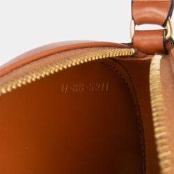 Pre Owned Celine Brown Small Calfskin Cuir Triomphe Oval Crossbody