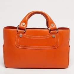 Pre Owned Celine Orange Leather Boogie Tote
