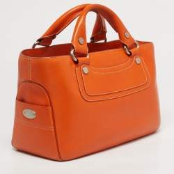 Pre Owned Celine Orange Leather Boogie Tote