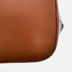 Pre Owned Celine Celine Logo Bucket Shoulder Bag Dark Gray/Brown Felt Leather Size Small