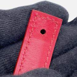 Pre Owned Celine Classic Box Shoulder Bag Red Leather Size Medium