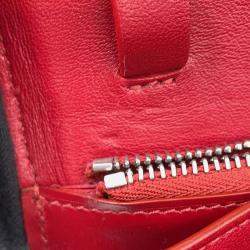 Pre Owned Celine Classic Box Shoulder Bag Red Leather Size Medium