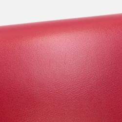 Pre Owned Celine Classic Box Shoulder Bag Red Leather Size Medium