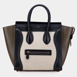 Pre Owned Celine Multicolor Mini Tricolor Calfskin Luggage Tote