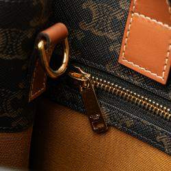 Pre Owned Celine Brown Small Triomphe Coated Canvas Vertical Cabas Tote