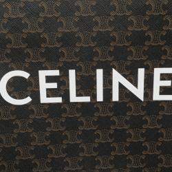 Pre Owned Celine Brown Small Triomphe Coated Canvas Vertical Cabas Tote