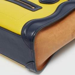 Pre Owned Celine Tricolor Leather Nano Luggage Tote