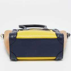 Pre Owned Celine Tricolor Leather Nano Luggage Tote