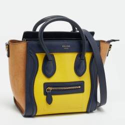 Pre Owned Celine Tricolor Leather Nano Luggage Tote