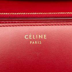 Pre Owned Celine Red Medium Calfskin Classic Box