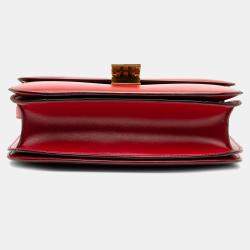 Pre Owned Celine Red Medium Calfskin Classic Box