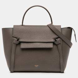 Pre Owned Celine Brown Micro Grained Calfskin Belt Bag