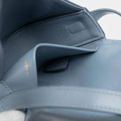 Pre Owned Celine Blue Shiny Calfskin Triomphe Claude Shoulder Bag