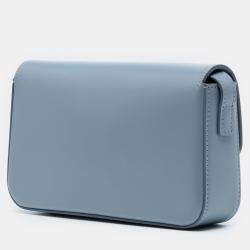 Pre Owned Celine Blue Shiny Calfskin Triomphe Claude Shoulder Bag