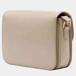 Pre Owned Celine Beige Classique Shiny Calfskin Triomphe Crossbody
