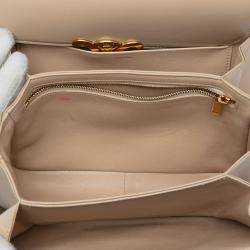Pre Owned Celine Beige Classique Shiny Calfskin Triomphe Crossbody