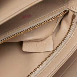 Pre Owned Celine Beige Classique Shiny Calfskin Triomphe Crossbody