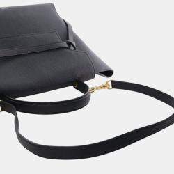 Pre Owned Celine Black Mini Grained Calfskin Belt Bag