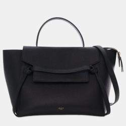 Pre Owned Celine Black Mini Grained Calfskin Belt Bag