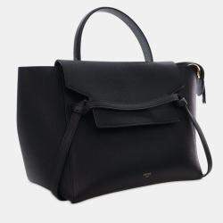 Pre Owned Celine Black Mini Grained Calfskin Belt Bag