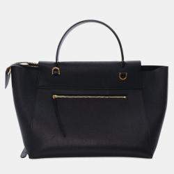 Pre Owned Celine Black Mini Grained Calfskin Belt Bag