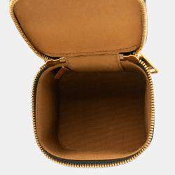 Pre Owned Celine Brown Mini Triomphe Coated Canvas Vanity Case