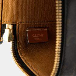 Pre Owned Celine Brown Mini Triomphe Coated Canvas Vanity Case