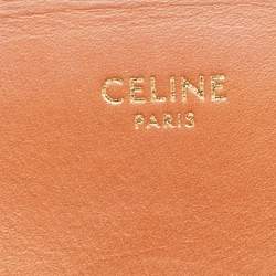 Pre Owned Celine Brown/Cream Raffia and Leather Crecy Bucket Bag