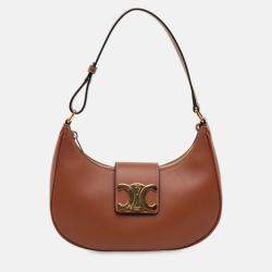 Pre Owned Celine Brown Medium Smooth Calfskin Triomphe Ava Shoulder Bag