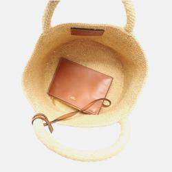 Pre Owned Celine Triomphe Raffia Panier Bucket Bag