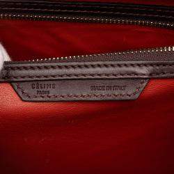 Pre Owned Celine Red Mini Tricolor Leather Luggage Tote