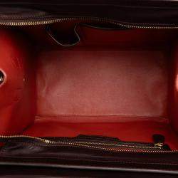 Pre Owned Celine Red Mini Tricolor Leather Luggage Tote