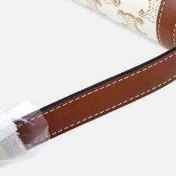 Pre Owned Celine Beige Brown Leather and PVC Triumph Bag Small